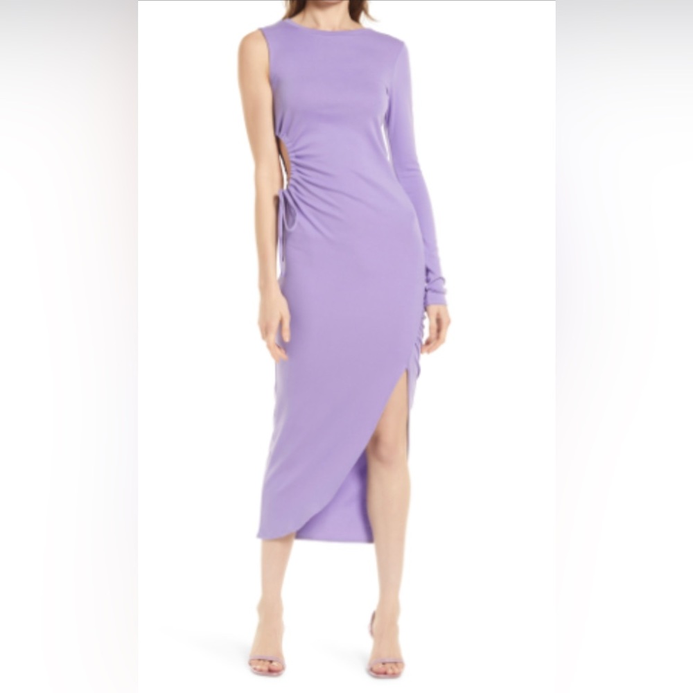 Open Edit Asymmetric One-Shoulder Midi Dress